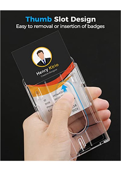 Başparmak Yuvası Tasarımına Sahip 2 Adet Dikey Sert Plastik Rozet Tutucu (Yurt Dışından) modelleri