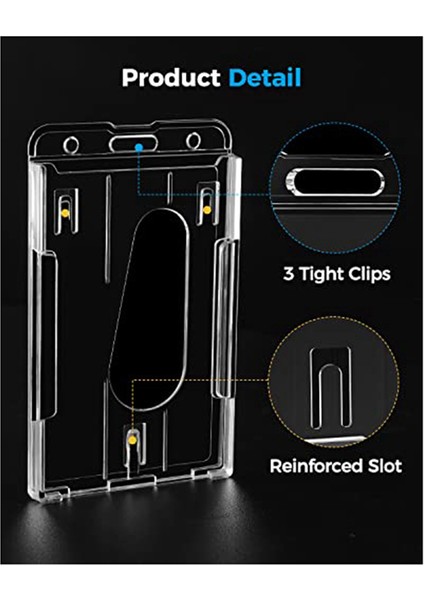 Başparmak Yuvası Tasarımına Sahip 2 Adet Dikey Sert Plastik Rozet Tutucu (Yurt Dışından) indirimleri