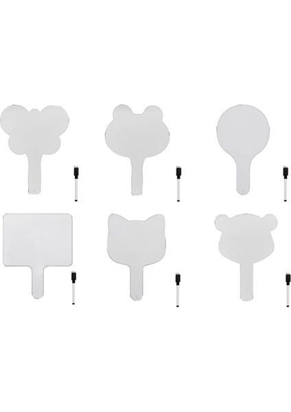 6 Adet Kuru Silinebilir Cevap Küreği, Çift Taraflı Kürekler Kuru Silinebilir Tahtalar (Yurt Dışından)