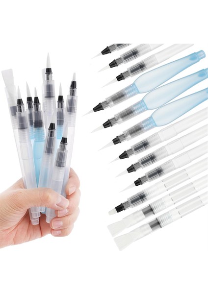 12 Adet Suluboya Fırça Kalemleri, Yeniden Doldurulabilir Su Fırça Kalemleri (Yurt Dışından) fiyatları