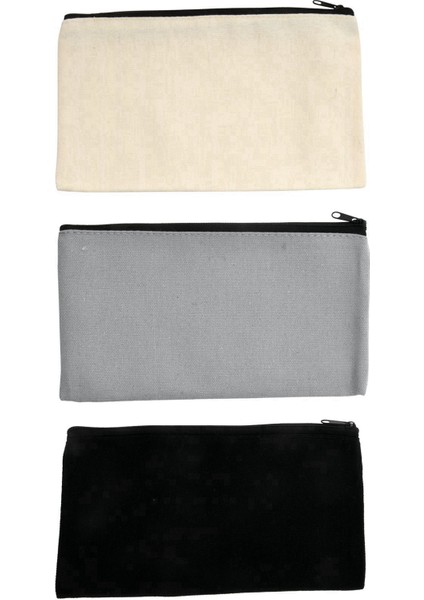 Boş Pamuklu Tuval Kendin Yap El Sanatları Fermuarlı Çantalar Keseler Kalem Kutusu (Yurt Dışından)