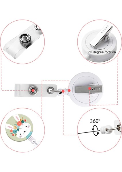Kimlik Kartı Tutucuları Için Timsah Klipsli 6 Adet Rozet Makarası Tutucu (Yurt Dışından) modelleri