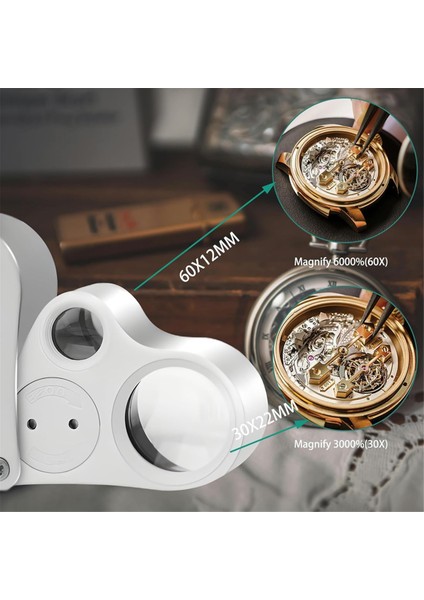 30X 60X Kuyumcular Loupe, Işıklı Kuyumcular Göz Büyüteç, Taşlar Için Parlak LED Işık ile Katlanabilir Takı Büyüteçleri (Yurt Dışından) fırsatları
