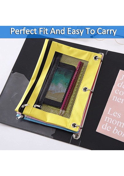 3'lü Halka Klasör Için Kalemlik, Çift Cepli, 6'lı Paket 6 Renk (Yurt Dışından) modelleri