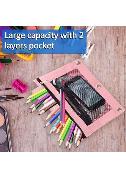 3'lü Halka Klasör Için Kalemlik, Çift Cepli, 6'lı Paket 6 Renk (Yurt Dışından) indirimleri