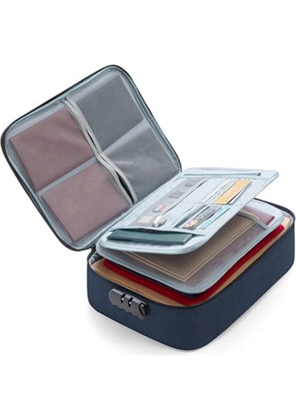 Dosya Cep Tutucu, Kod Kilidi ile Oxford Belge Saklama Çantası (Mavi) (Yurt Dışından)