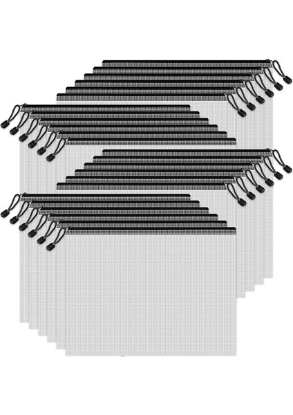 File Fermuarlı Çantalar, 24 Şeffaf Fermuarlı Cep, A4 Mektup Boyutu (Yurt Dışından)