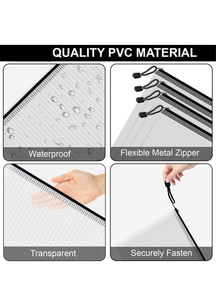 File Fermuarlı Çantalar, 24 Şeffaf Fermuarlı Cep, A4 Mektup Boyutu (Yurt Dışından) indirimleri