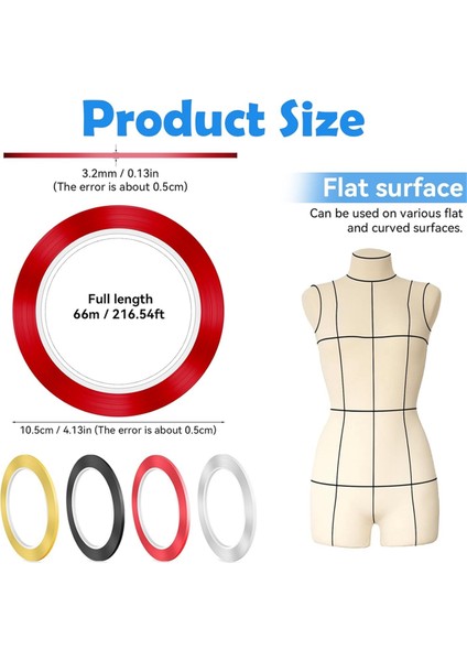 4 Rulo Kuru Silinebilir Tahta Bant Çizgileri 1/8in x 216FT Ince Beyaz Tahta Bandı (Yurt Dışından) modelleri