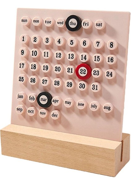 Ahşap Masa Takvimi Takvim, Pembe (Yurt Dışından)