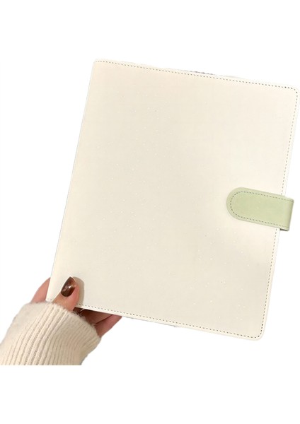 A5 Klasör Fotoğraf Kartı Tutucu Fotoğraf Albümü Kart Depolama Beyaz ve Yeşil (Yurt Dışından)