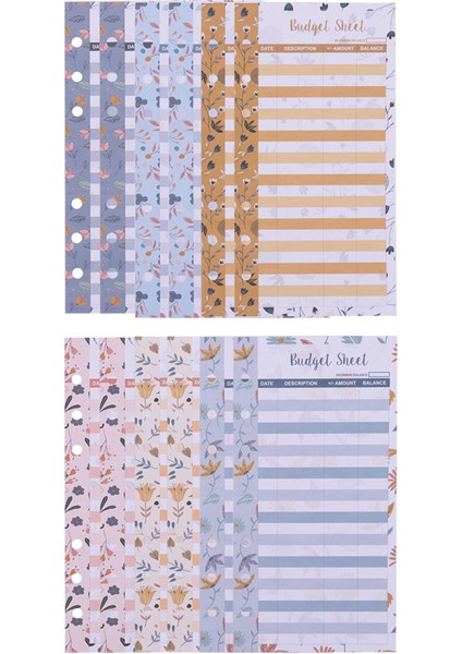 12 Bütçe Sayfası, A6 Bütçe Dosyası, Nakit ve Muhasebe Defteri, Cüzdan Için (Yurt Dışından) fiyatları