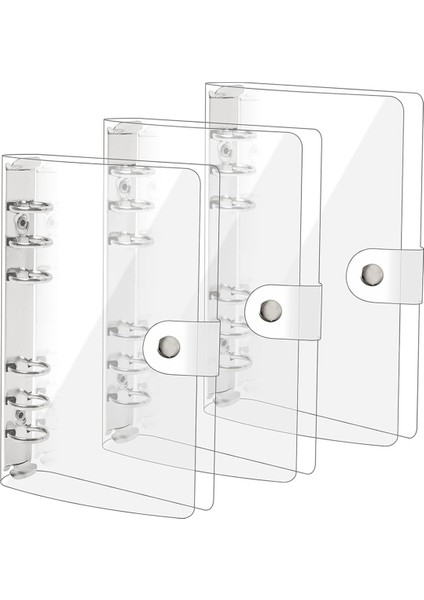 3 Paket A6 Şeffaf Yumuşak Pvc 6 Halkalı Klasör Kapağı Şeffaf Klasör (Yurt Dışından)