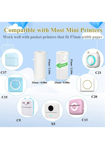 16 Rulo Mini Termal Yazıcı Kağıdı (Yurt Dışından) modelleri