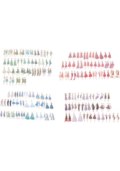 160 Adet Vintage Insan Çıkartmaları 4 Stil B (Yurt Dışından)