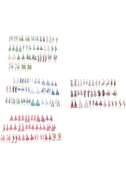 160 Adet Vintage Insan Çıkartmaları 4 Stil B (Yurt Dışından) fiyatları