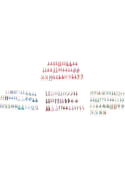 160 Adet Vintage Insan Çıkartmaları 4 Stil B (Yurt Dışından) modelleri