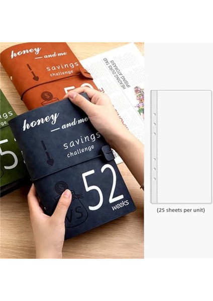 52 Hafta Para Biriktirme Mücadelesi Klasörü, 2024 Yeniden Kullanılabilir Bütçe Defteri Mavi (Yurt Dışından) fiyatları