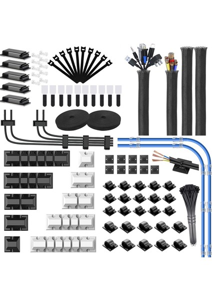 186 Parça Kablo Düzenleyici Seti Kablo Tutuculu Kablo Düzenleyici (Yurt Dışından)