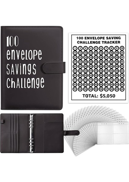 100 Zarf Zorlu Klasör, A5 Para Tasarrufu Bütçe Klasörü Siyah (Yurt Dışından)