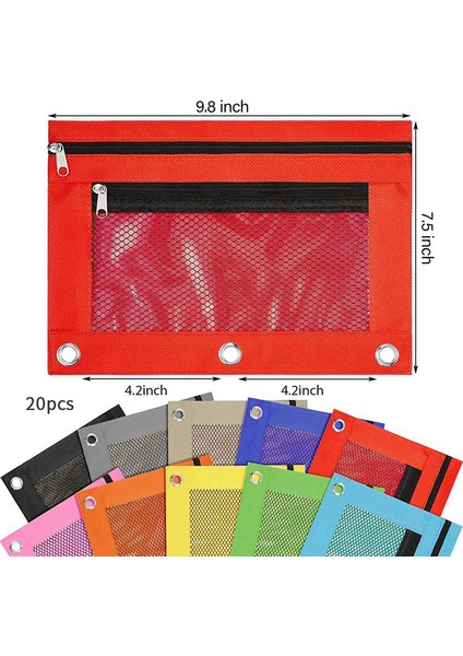 Halka Klasör Fermuarlı Kalem Kesesi Kılıfı Çantası Için 20 Adet Kalem Kesesi (Yurt Dışından) fırsatları