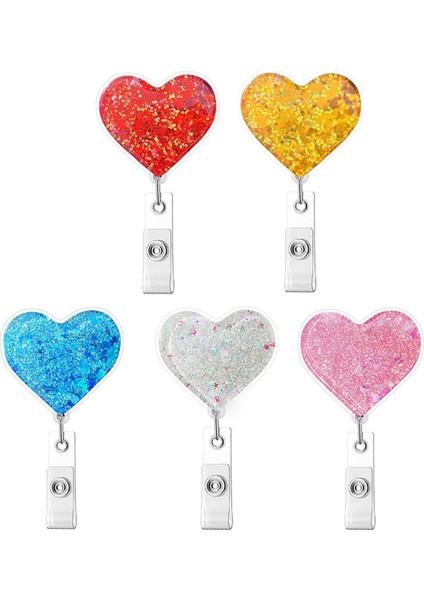 Çok Renkli Aşk Akışı Yağ Torbası Yaması Kolay Çekmeli Tokalı Geri Çekilebilir (5 Adet) (Yurt Dışından)