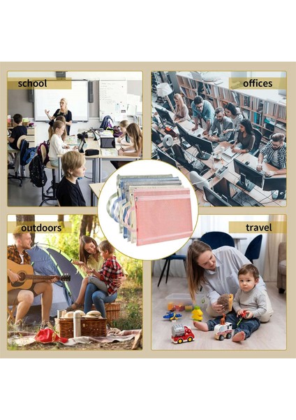 10 Paket Renkli Çift Katmanlı File Fermuarlı Kese Poşetleri, 5 Adet A4+5 Adet A5 (Yurt Dışından) fırsatları