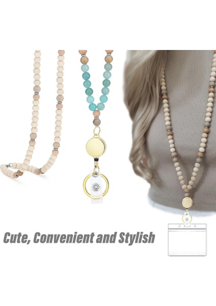 Anahtarlar Için Geri Çekilebilir Askılar Kimlik Rozeti Tutucu Amazonite (Yurt Dışından) modelleri