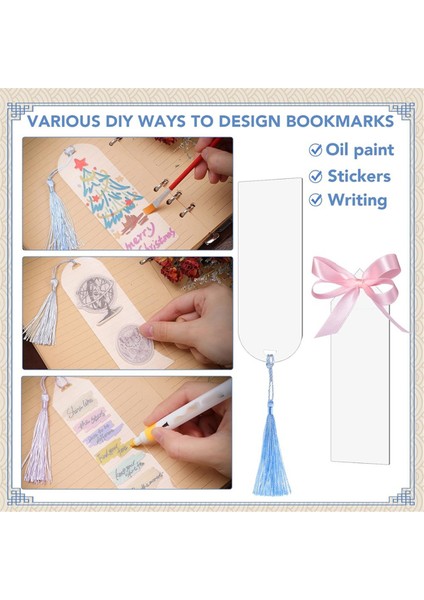 49 Adet Akrilik Ayraç Boşluğu Kitleri, Şeffaf Akrilik El Sanatları Ayraçları (Yurt Dışından) modelleri