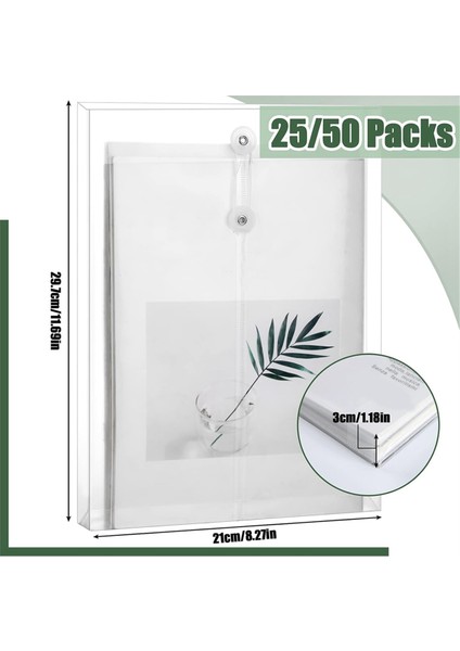 A4 Boyutunda Şeffaf Plastik Zarflar, Ipli Kapatma, Ofis Için 24 Adet (Yurt Dışından) fiyatları