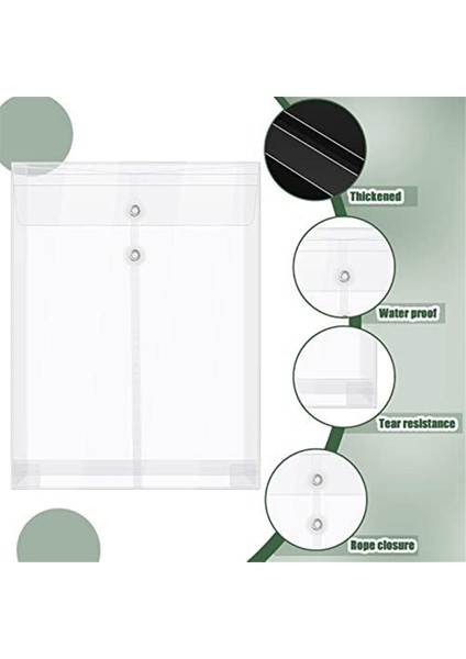A4 Boyutunda Şeffaf Plastik Zarflar, Ipli Kapatma, Ofis Için 24 Adet (Yurt Dışından) modelleri