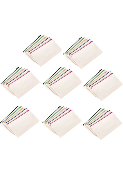 40 Adet Tuval Kozmetik Çantası Tuval Fermuarlı Çanta Kalem Kutusu Kendin Yap Seyahat (Yurt Dışından) fırsatları