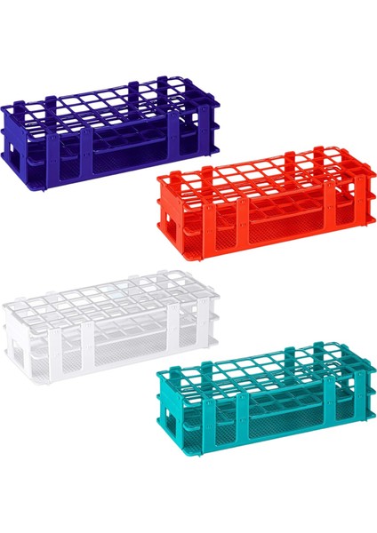 4 Adet Plastik Test Tüpü Rafı Test Tüpü Tutucu Rafı 40 Delik (Yurt Dışından)