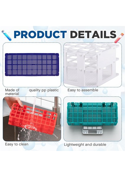 4 Adet Plastik Test Tüpü Rafı Test Tüpü Tutucu Rafı 40 Delik (Yurt Dışından) fiyatları