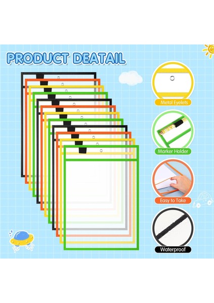 Tekrar Kullanılabilir Not Tutucu Cep Plastik Dosya Çantası Kuru Silinebilir Kılıf C (Yurt Dışından) fırsatları