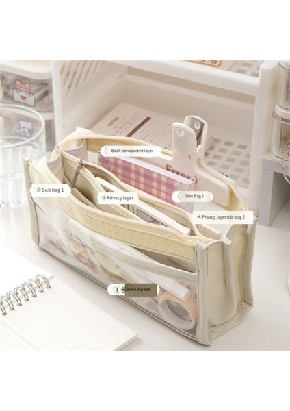 6 Katmanlı Büyük Kapasiteli Kalem Çantası Basit Japon Kırtasiye Çantası (Yurt Dışından) indirimleri