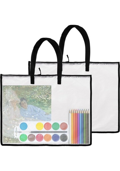 19X25 Sanat Portföy Çantaları, Şeffaf Portföy Klasörü 2 Adet (Yurt Dışından)