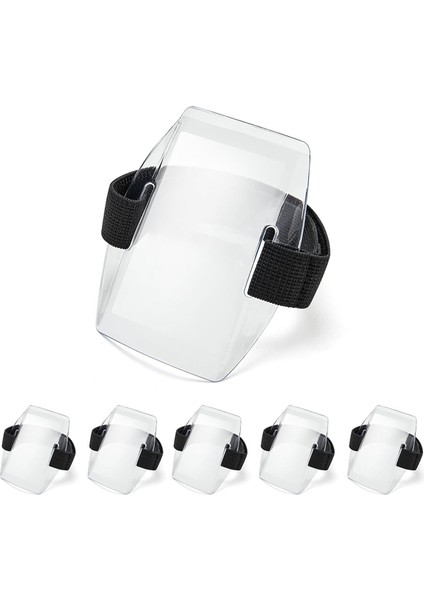 Ayarlanabilir Elastik Askılı 6 Adet Kol Bandı Kimlik Kartı Tutucu (Yurt Dışından)