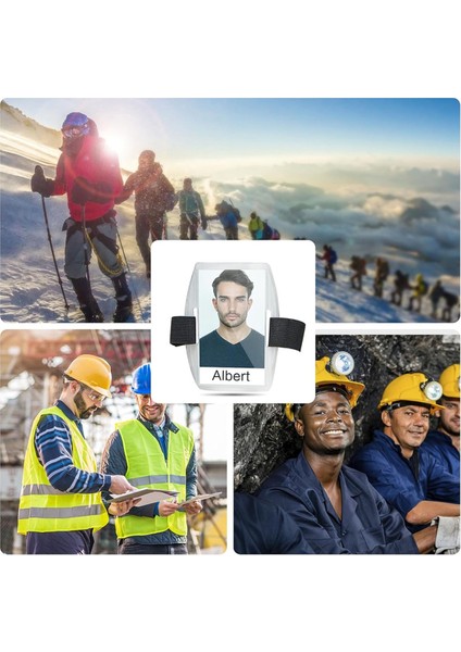 Ayarlanabilir Elastik Askılı 6 Adet Kol Bandı Kimlik Kartı Tutucu (Yurt Dışından) indirimleri