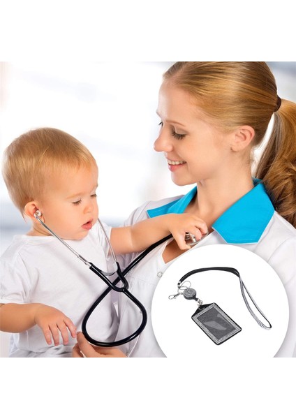 4 Set Yapay Elmas Boyun Askısı Bling Kimlik Kartı Tutucu Kristal Geri Çekilebilir (Yurt Dışından) indirimleri