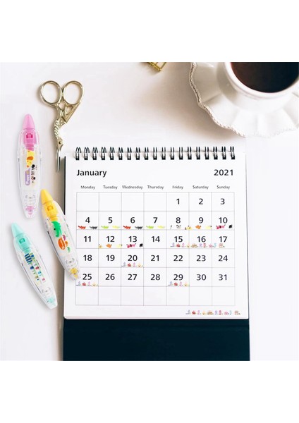 12 Adet Dekor Bant Kalem, Baskı Tipi Dekoratif Kalem Düzeltme Bant Kalem (Yurt Dışından) modelleri