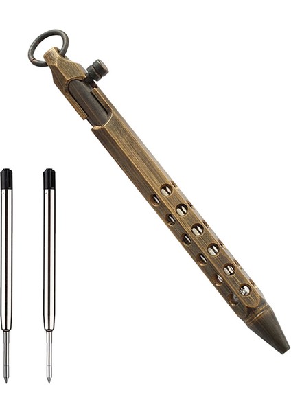 Cıvata Aksiyonlu Kalem Masif Pirinç Kalem Metal Kalem (Retro B) (Yurt Dışından)