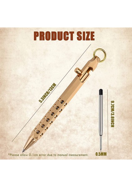 Cıvata Aksiyonlu Kalem Masif Pirinç Kalem Metal Kalem (Retro B) (Yurt Dışından) modelleri