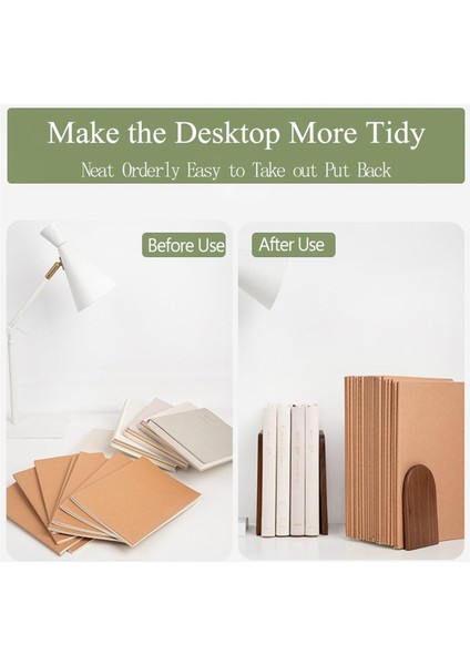 Ahşap Kitap Destekleri Ağır Hizmet Tipi Kitaplık Kaymaz Kitap Destekleri (2 Adet) (Yurt Dışından) fırsatları