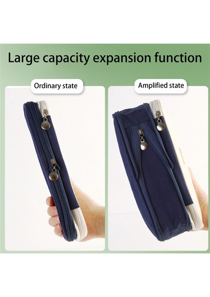 Macaron Çift Katmanlı Tuval Geri Çekilebilir Kalem Çantası Kalem Malzemeleri (Yurt Dışından) modelleri