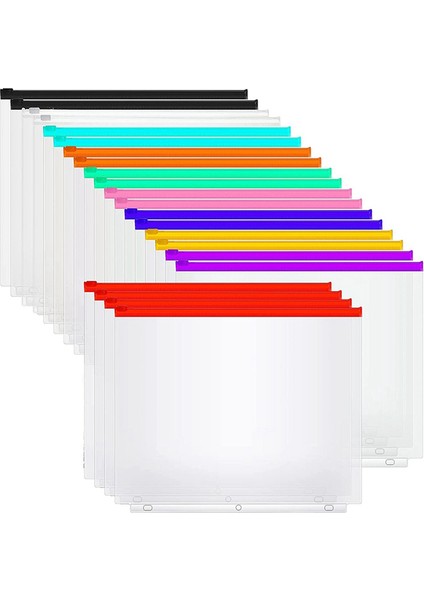 3 Halkalı Klasör Için Fermuarlı 40 Adet A4 Boyutu 3 Delikli Klasör Cebi (Yurt Dışından)