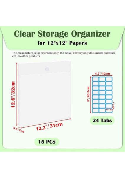 15 Adet 12.6X12 Inç Scrapbook Kağıt Saklama Düzenleyicisi (Yurt Dışından) fiyatları