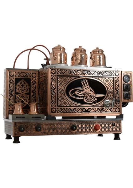 Çay Kazanı 3 Demlikli Metalik Bakır 25 kg Kapasiteyle Şık Tasarım fırsatları