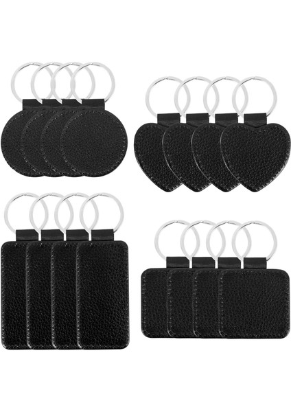 16 Parça Süblimasyon Boşlukları Anahtarlık Pu Deri Anahtarlıklar Dıy El Sanatları (Yurt Dışından)