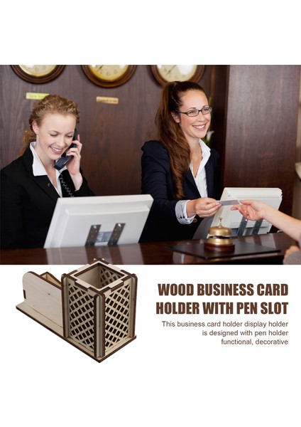 Kalem Yuvalı Ahşap Kartvizitlik Masa Üstü Kartvizit Standı (Yurt Dışından) fırsatları